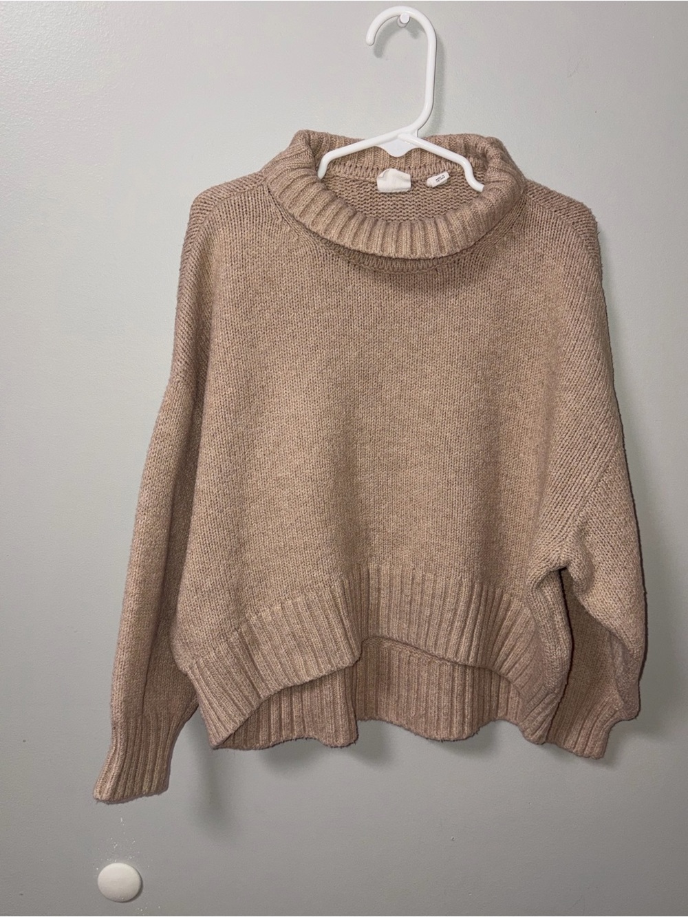 Gap Kids Cashsoft Mockneck Sweater Oatmeal Heather Oversized Girls XS